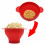 Bol à popcorn en silicone pliable rouge, format micro. 6