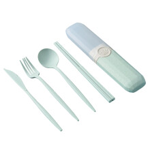 4 Pcs Dinnerware Set with Storage Box - Food Grade, High Temp Resistant, Smooth, No Deformation, Portable