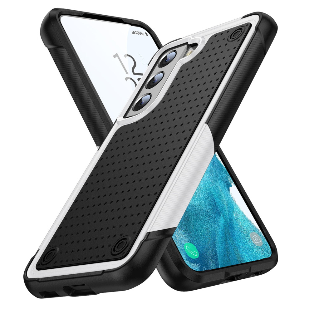 Compatible With Samsung Galaxy S21 5G 6.2" Phone Case, Dual Layer Military Heavy Duty Shockproof Rugged Cover - White 9164030694347