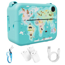 jixopn mini digitalkamera med 2" skjerm, kompatibel med 3 ruller utskriftspapir, bærbart foto- og videokamera for øyeblikkelig utskrift, søt