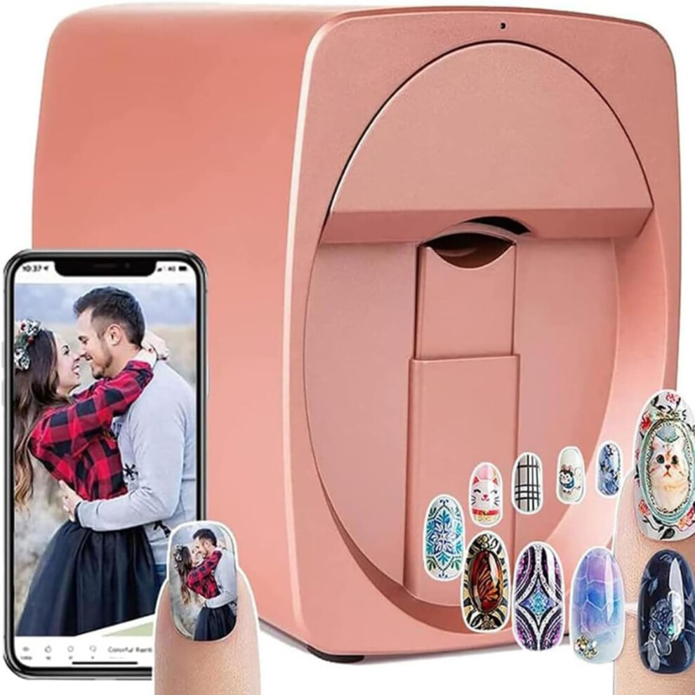 Gold Nail Art Printer With Smart App Control, 2400Dpi Resolution, 35S Fast Printing, Rose