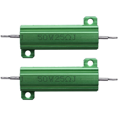 2X Θήκη αλουμινίου 50W25Ohm με αντίσταση συρματόσχοινου τοποθετημένη σε πλαίσιο,