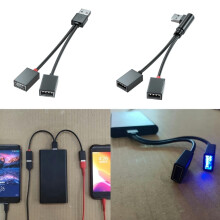 USB-splitter voor in de auto voor het opladen van mobiele telefoons, USB-voedingskabel (mannelijk naar vrouwelijk) voor computers, USB Y-splitter