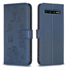 Flip Case for compatible with Samsung Galaxy S10 Clover Flower Multi-color Card Slots Holder Kickstand Wallet Pu Leather