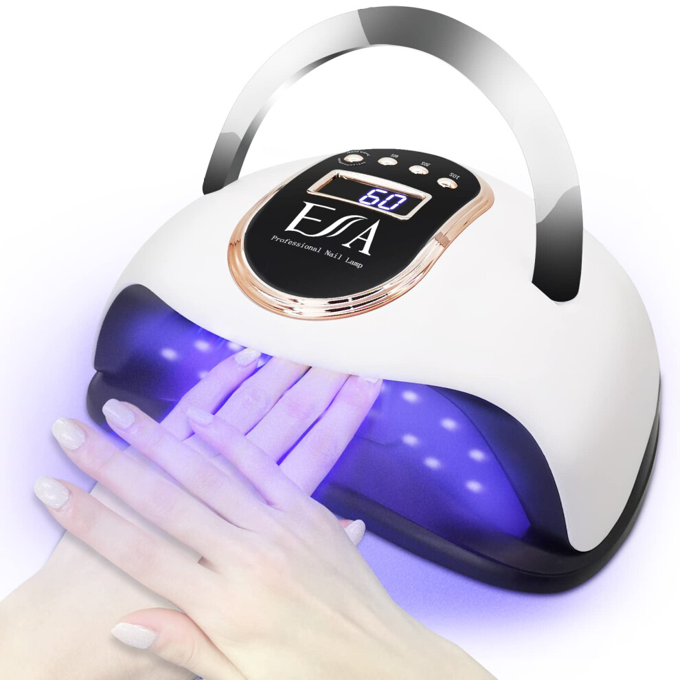 168W UV LED Nail Lamp with Timer, Fast Gel Curing Dryer with Auto Sensor and LCD Touch Control