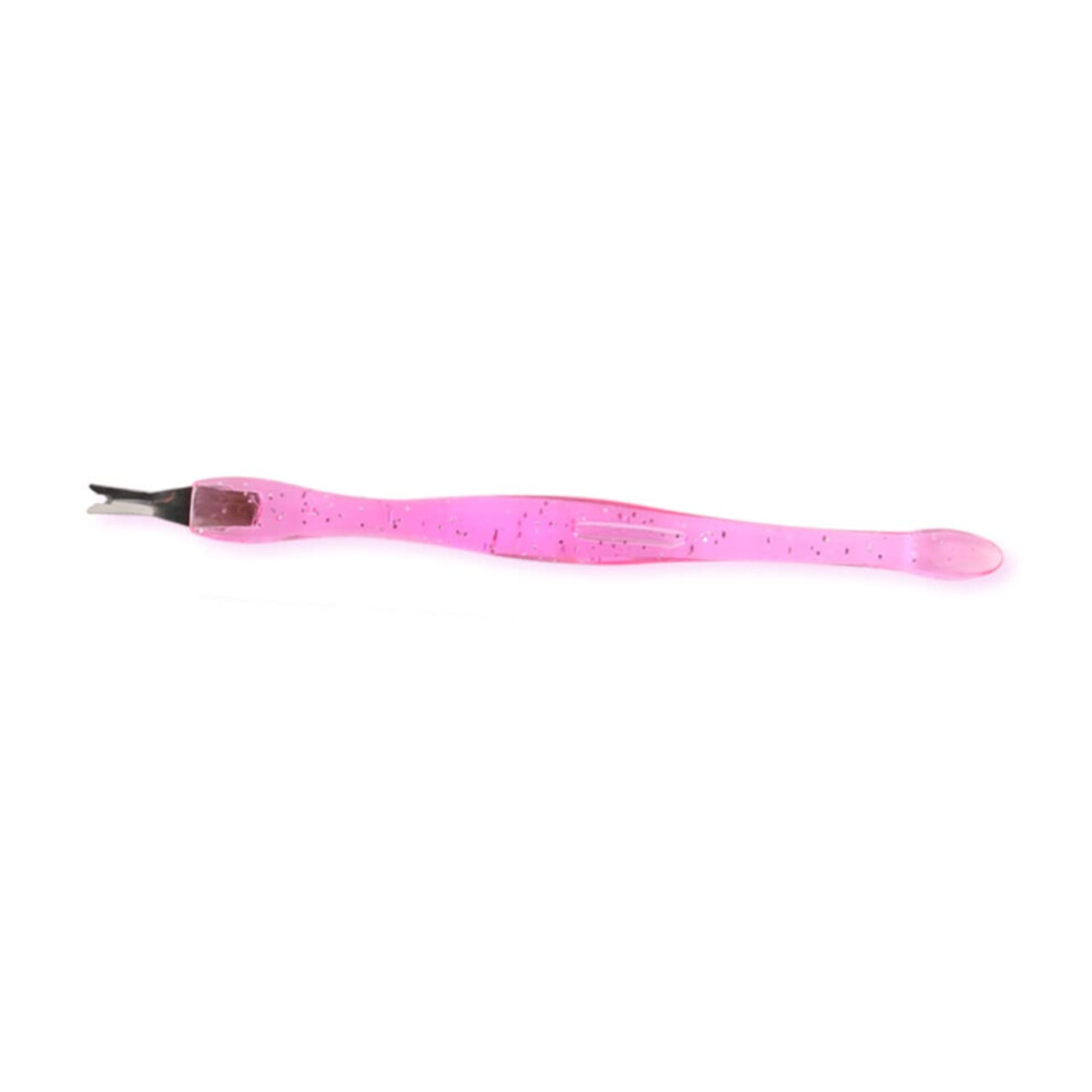 Pink Cuticle Trimmer And Pusher Dualend Stainless Steel Tool With Nonslip Handle For Nail Care