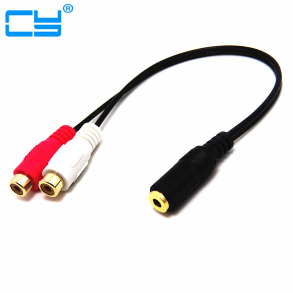 Plated Head Stereo Splitter 3.5Mm Female To 2-Rca Audio -Jack Cable Adapter 25Cm/0.25M Gold 9164030993990