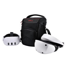 jixopn Reseväska för Meta Quest3S/Quest3, PS VR2 - Vattentät bärbar förvaringsväska med innerficka och axelrem