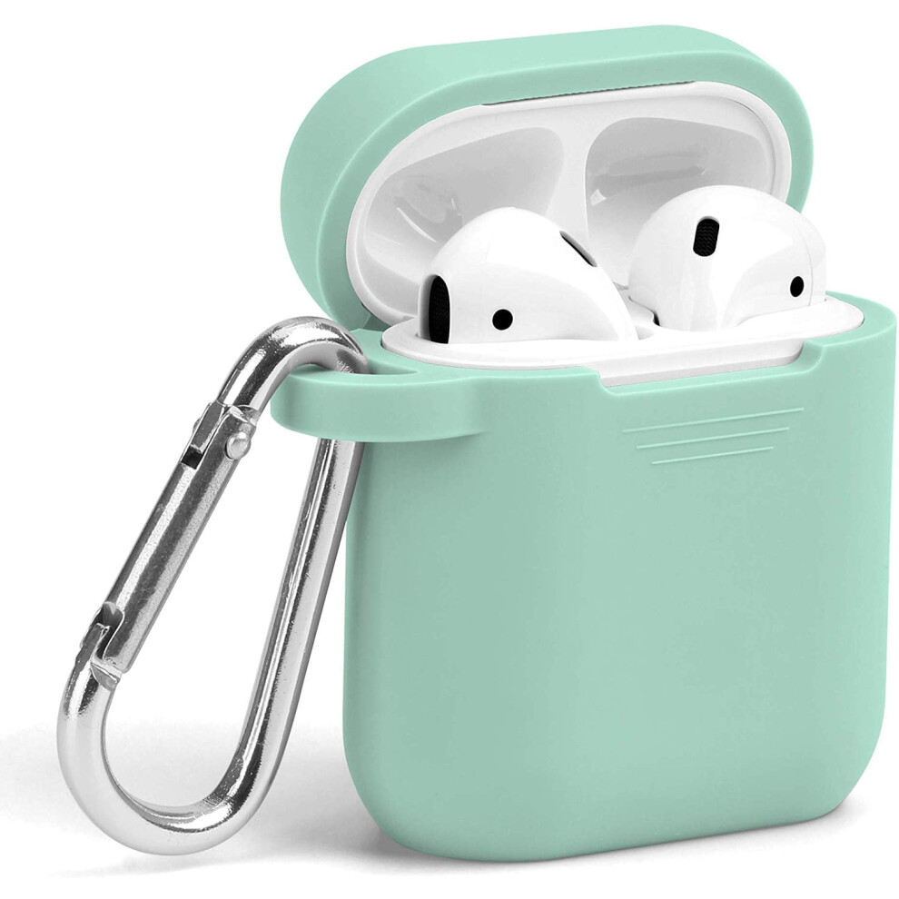 Janrevotw Compatible With Airpods Case, Hard Shockproof Protector With Keychain For Compatible With Apple Compatible With Airpods 1 & 2 (Mint ) Green 9164030994096