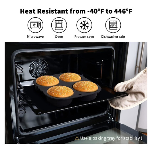 Molde para pan de hamburguesa de silicona resistente al calor. 2