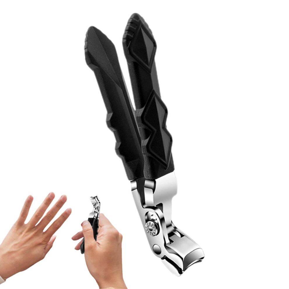 Angled Nail Clipper for Thick Nails with Ergonomic Grip, Stainless Steel Precision Cutting