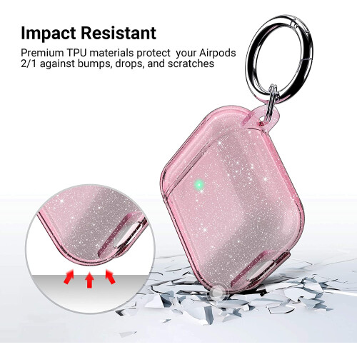 Capa protetora transparente compatível com AirPods de 2ª geração, em TPU macio e resistente a impactos. 2