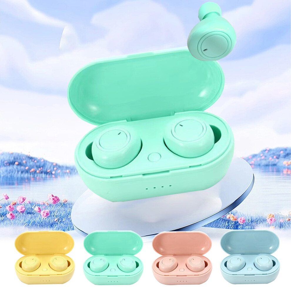 Jacenvly Mini Bluetooth 5.0 Earphones With Microphone, Macaron Color Wireless Earbuds, Bilateral Stereo, Brief Style 9164030995437