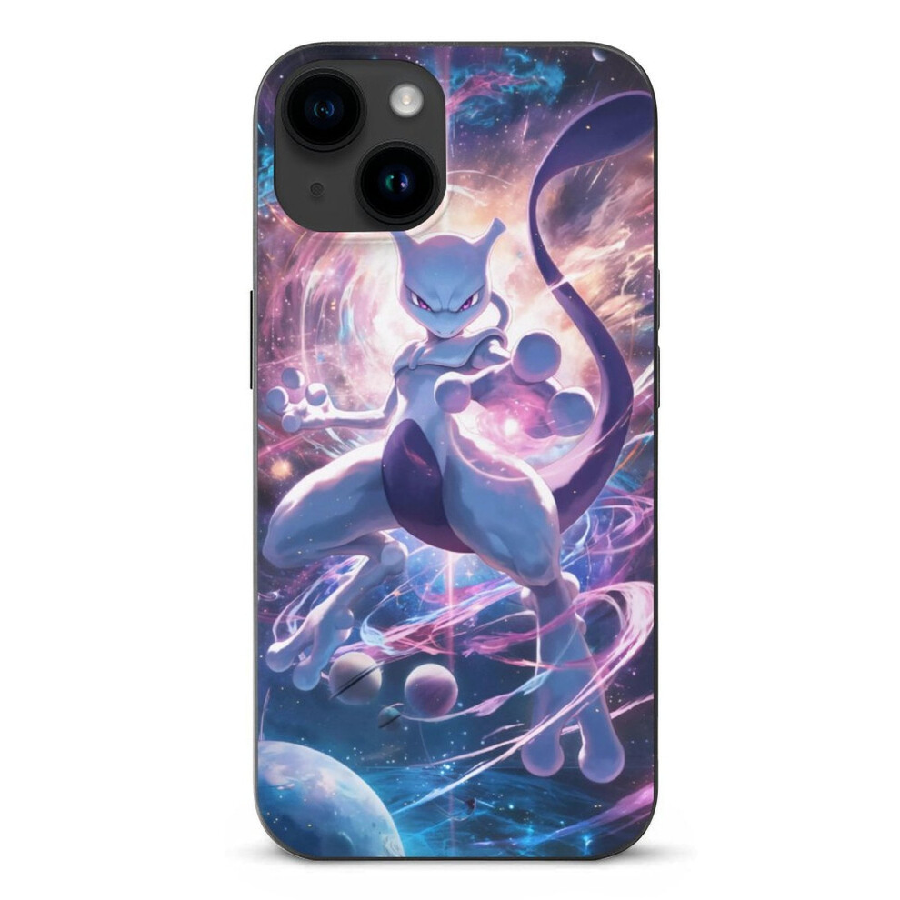 Mewtwo Pokemon Mobile Phone Shell Case For Compatible With Iphone 15 Case Drop Impact Shockproof Tpu Protective Bumper Phone Case -Style 6.1" Black 9164030995888