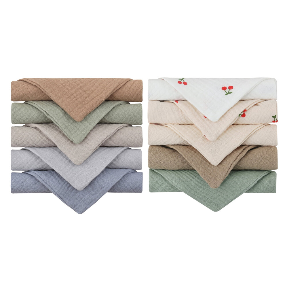 10 Pcs Baby Cotton Square Towel Infant Hand Face Washcloth Handkerchief Muslin Cloth Feeding Bib Burp Cloth Saliva Towel Baby Stuff