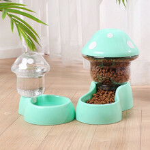PetClub Pet Feeder Dog Cat Food Water Set Auto Replenishment Feeder Mushroom Container Pet Supplies