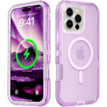Průhledné magnetické nabíjecí pouzdro kompatibilní s iPhone 16Pro Max, třívrstvé nárazuvzdorné pouzdro pro 6,9" displej, odolné proti