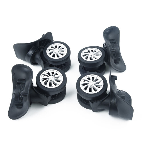 4Pcs/Set Replacement Luggage Suitcase Wheels Swivel Universal Wheel Black 1