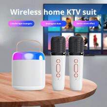 SUSUchens Bluetooth-compatibele luidspreker met draadloze microfoons, stereogeluid, eenvoudige verbinding, mini-karaokemachine, speelgoed voor