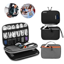 SUSUchens Multifunctionele opbergorganizer voor digitale accessoires, powerbank en datakabel, grijs, maat L