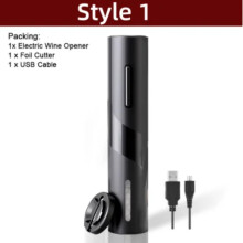 Ouvre-bouteille électrique DEKAXID, tire-bouchon automatique, ouvre-bouteille à piles, coupe-capsule, ouvre-boîte de cuisine/bar