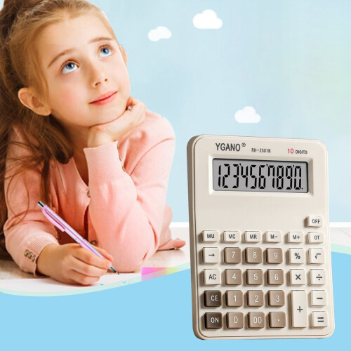 Clearance! RnemiTe-amo10-digit calculator compatible with elementary school math textbooks, portable silent desktop model, battery-powered