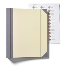Organizator de fișiere tip acordeon, dosar extensibil cu caiet și geantă de depozitare, dosar tip acordeon pentru birou/școală, bej