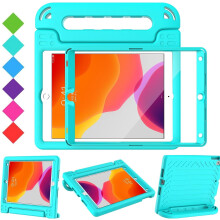 Étui pour enfants compatible avec iPad 9e/8e/7e génération et iPad 10,2 pouces (2021/2020/2019). Étui avec protection d'écran, antichoc.