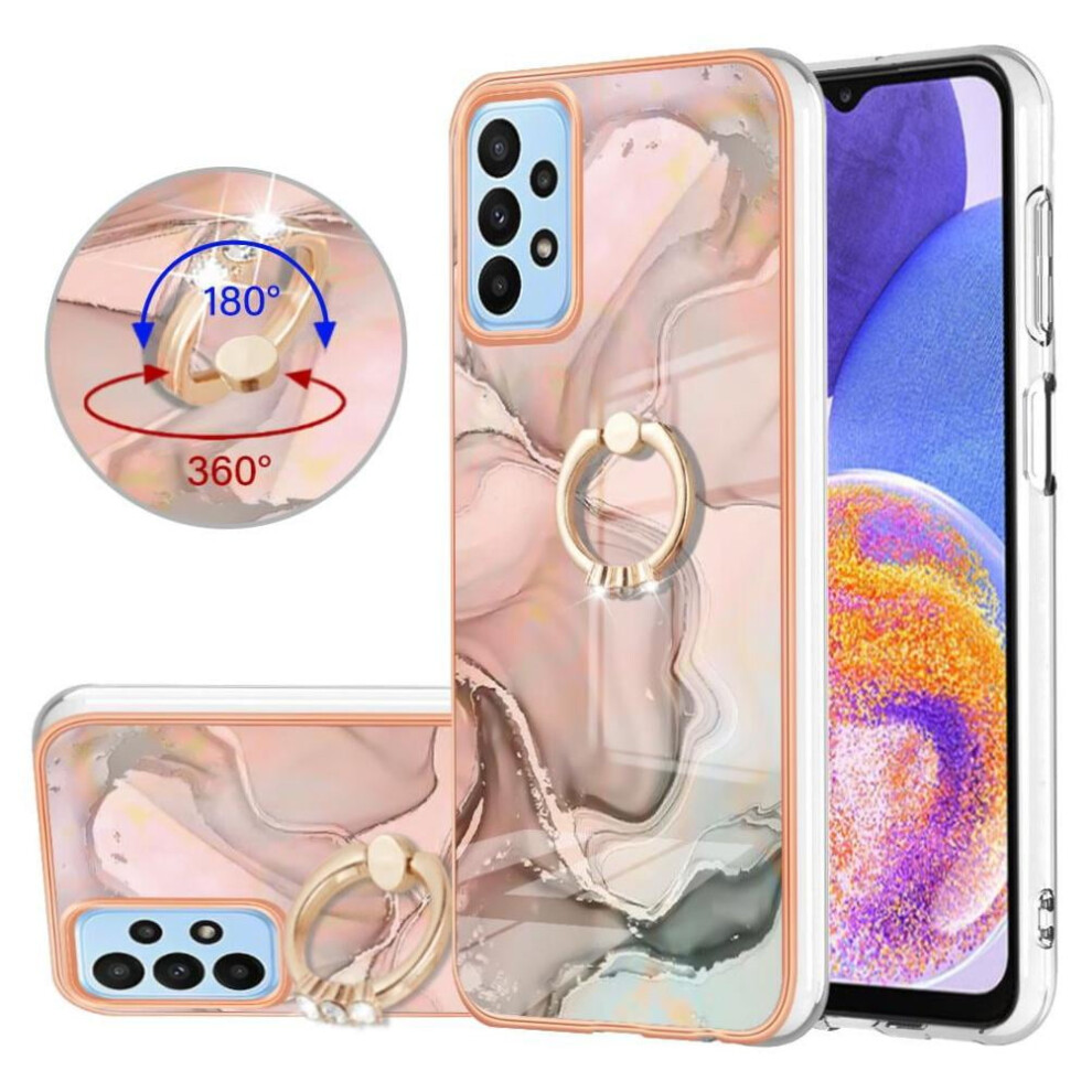 Case For Compatible With Samsung Galaxy A52 5G/4G Bumper Marble Shockproof Tpu Silicone 360 Rotatable Ring 9164030284616