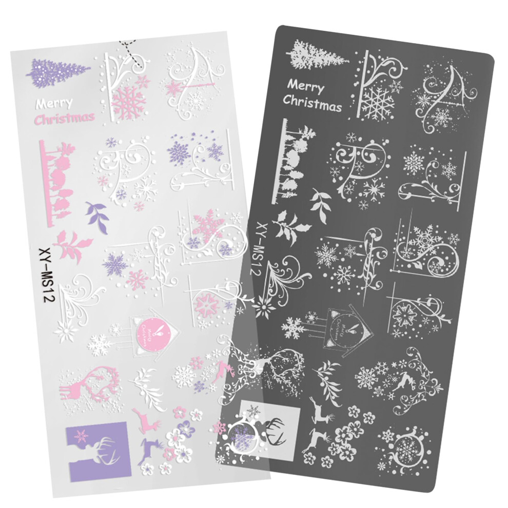 Christmas Nail Stamping Plate with Snowflake Designs for Winter Holiday Manicure Decorations
