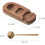Wooden Egg Cup Holder with Spoon, Solid Wood Breakfast Stand Tray with Condiment Section 4