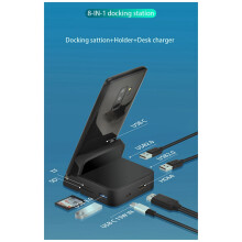 Dockningsstation Typ C till HDTV Dockningsstation Mobiltelefonhållare Lämplig för mobiltelefon och bärbar dator USB-utbyggnad