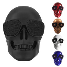 Altavoz Bluetooth con forma de calavera, portátil inalámbrico con micrófono, diseño moderno, sonido estéreo con graves potentes, ideal para
