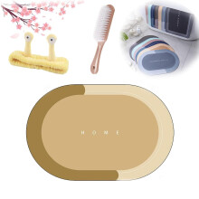 Moderniserad The Magic Mat, kompatibel med badrumsinredning, snabbtorkande halkfri tvättbar badrumsmatta, superabsorberande (Grå-R, 15,7*23,6 tum)