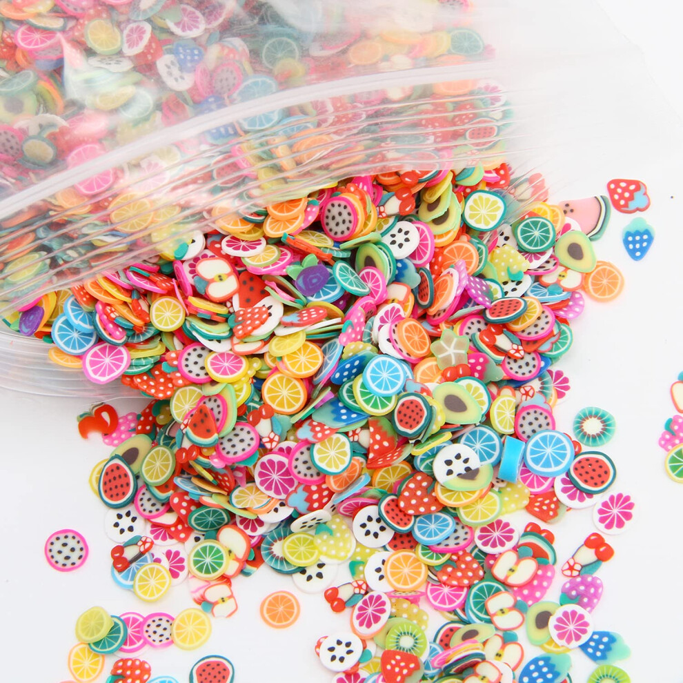 Polymer Clay Fruit Slices 6000pcs Assorted Miniature Designs for Nail Art Slime and DIY Crafts