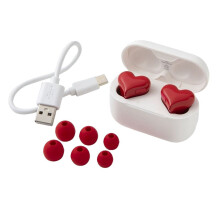 Bluetooth-Headset „Love“, wasserdicht, einfaches Koppeln, tragbar, In-Ear, Geräuschunterdrückung, Herzform, Rot