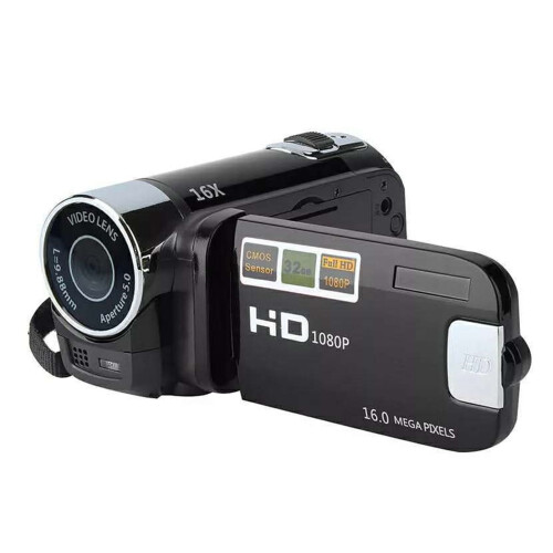 Câmera de vídeo portátil Viflosae 1080P 16MP com zoom de 16x, tela giratória de 2,7 polegadas e cabo USB - Compatível com acessórios. 2