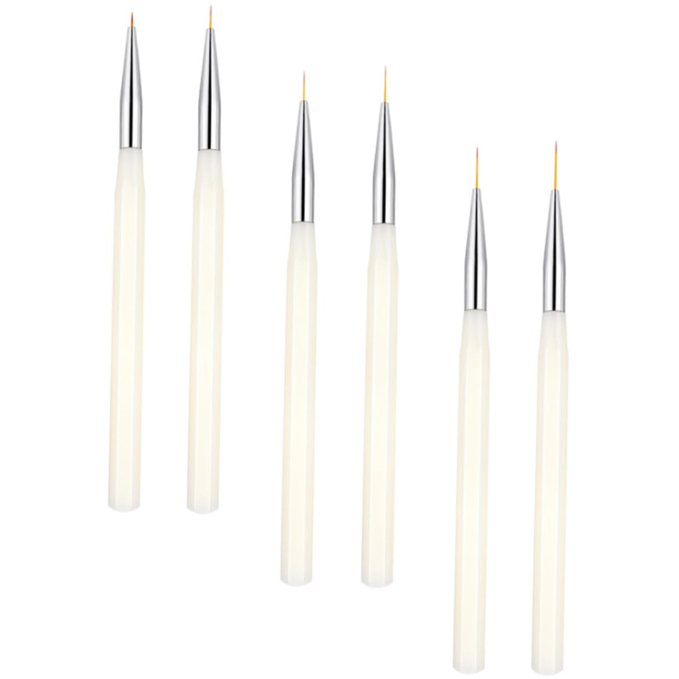 Nail Art Brush Set 6pcs with Precision Liner Tip for Fine Detailing and Salon or Home Use
