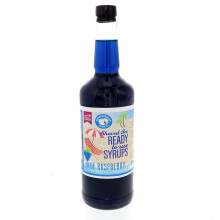 Blue Raspberry Shaved Ice Syrup - 32 fl. oz - Non-GMO, Pure Cane Sugar, No Corn Syrup - BPA-Free Bottle