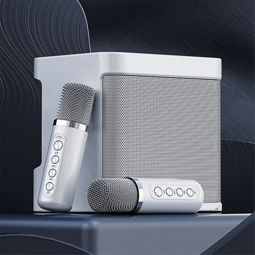 -203 Karaoke Set Karaoke Speaker Wireless Bluetooth Dual Microphone Speaker Microphone Machine Black 2