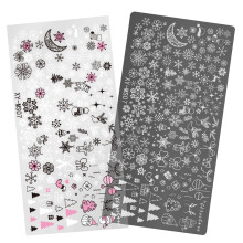 Christmas Nail Art Stamping Plates with Snowflake Templates for Winter Holiday Designs