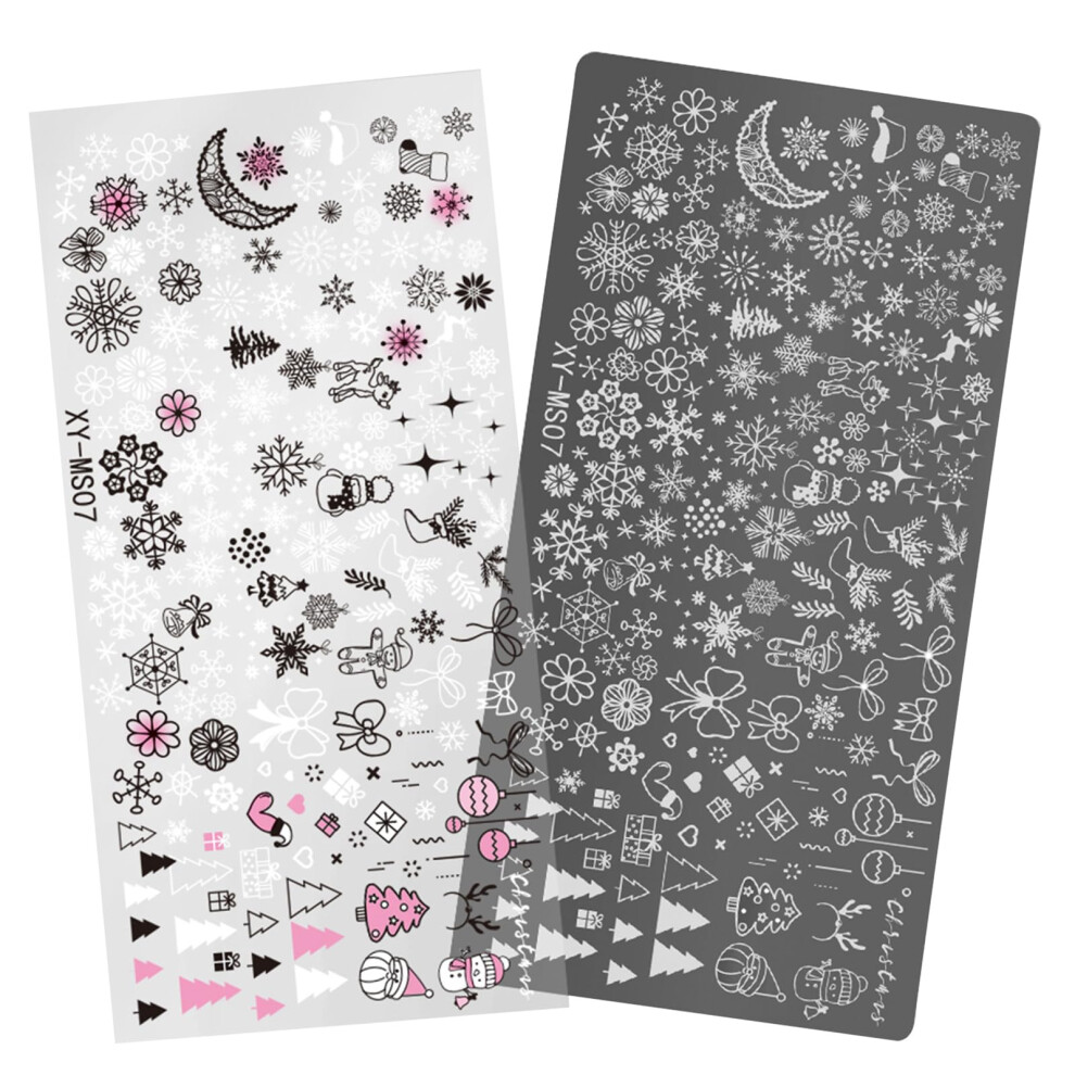 Christmas Nail Art Stamping Plates with Snowflake Templates for Winter Holiday Designs