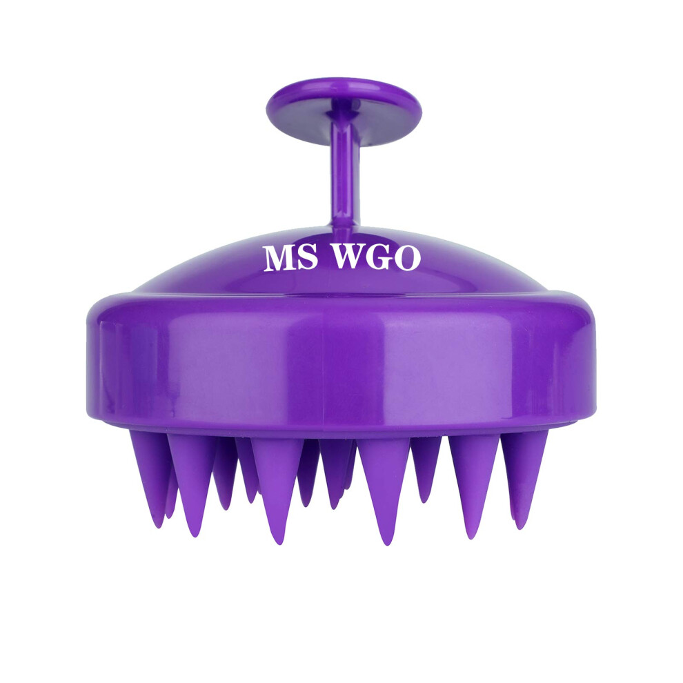 Scalp Massager Shampoo Brush with Soft Silicone Bristles for Deep Cleaning and Hair Growth Purple