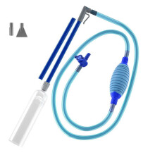 Handheld Pool Vacuum with Valve Manual Handheld SpaVac with 2 Nozzle Adapters for Dirt Grass and Other Debris,Blue