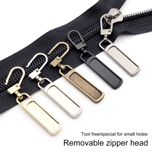 Hesroicy 10Pcs Zipper Puller Detachable Smooth Alloy Replaceable Zipper Head Puller Home Use