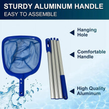 Pool Supply Swimming Pool Leaf Skimmer Net 4 Aluminum Pole Sections Mesh Netting Bag Basket for Fast Cleaning Spas Ponds