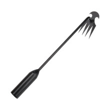Weeding Puller Tool Carbon Steel Hand Weed Remover for Lawn Garden Bonsai 40cm Black