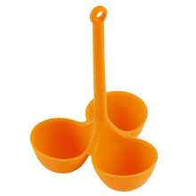 Silicone Boiled Egg Holder 3 Grids Heat Proof Steamer Rack for Kitchen Cooking Orange