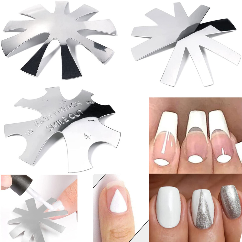 French Manicure Tools Set Stainless Steel French Tip Cutter for Precise Smile Line Shaping