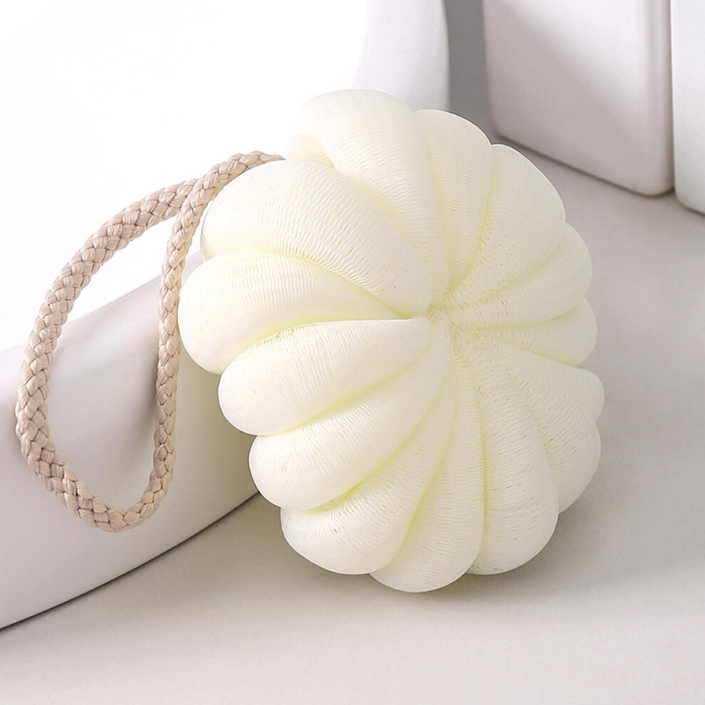 Beige 50G Bath Loofah Ball Pumpkin Sponge For Rich Foamy Lather And Gentle Skin Exfoliation